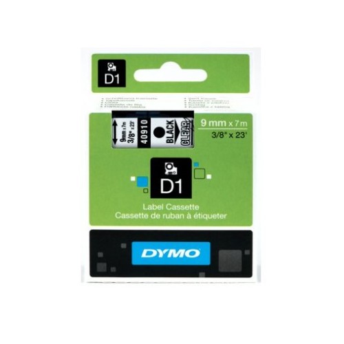 Fita Gravacao Dymo 09mmx7m Transparente/ Preto (40910)