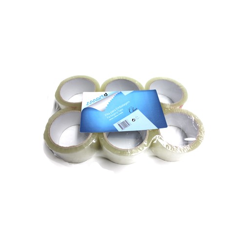 Fita Adesiva PPL Transparente 50mmx66mts (baixo ruído) - 6 unidades