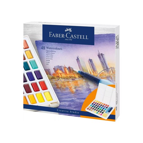 Aguarelas Faber Castell Goldfaber Cores Sortidas Cx 48