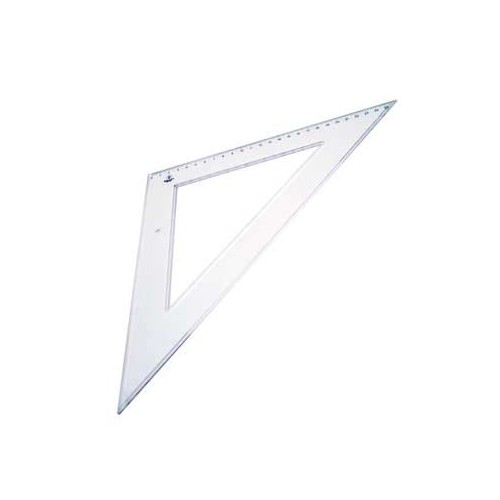 Esquadro Plastico Cristal Smart Office 45º - 27cm