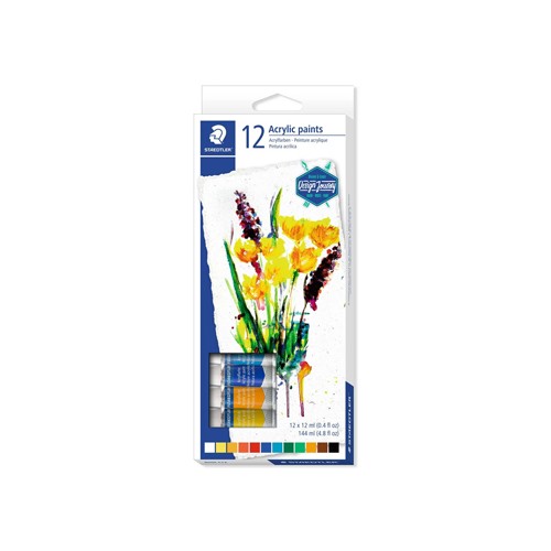 Tinta Acrílica STAEDTLER 8500 C12 Design Journey 12ml 12un