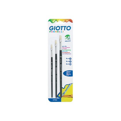 Pincel para Óleo Giotto Serie 577 Nº 6, 8 e 10 - 2 packs