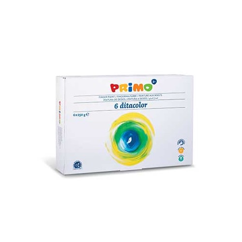 Guache Pintura Dedos Primo 250ml Pack 6 Cores
