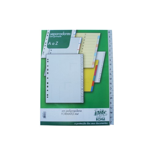 Separadores A4 Plastico Indice A4 (A a Z) - 1un