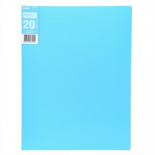 Pasta com 20 Bolsas 40 Paginas Catalogo Eagle Azul, Personalizavel na Lombada