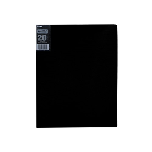 Pasta com 20 Bolsas 40 Paginas Catalogo Eagle Preto, Personalizavel na Lombada