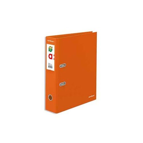 Pasta Arquivo Cor Lisa com Rado Ambar L / L DIN Laranja
