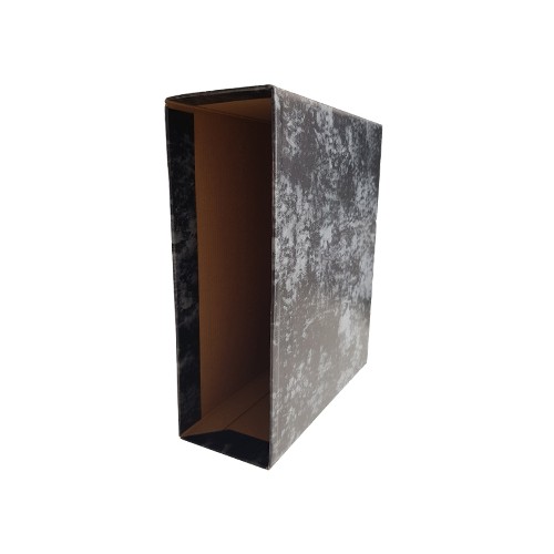 Caixa Arquivo A5 (Alto) L/ 80mm 250x220 Marmoreado Preto - 10 unidades