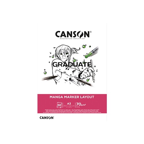 Bloco Canson Graduate Manga Marker Layout A3 70gr 50Fls
