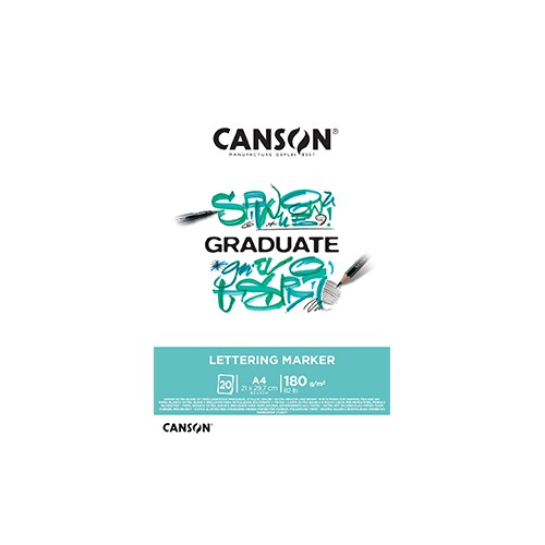 Bloco Canson Graduate Lettering Marker A4 180gr 20Fls