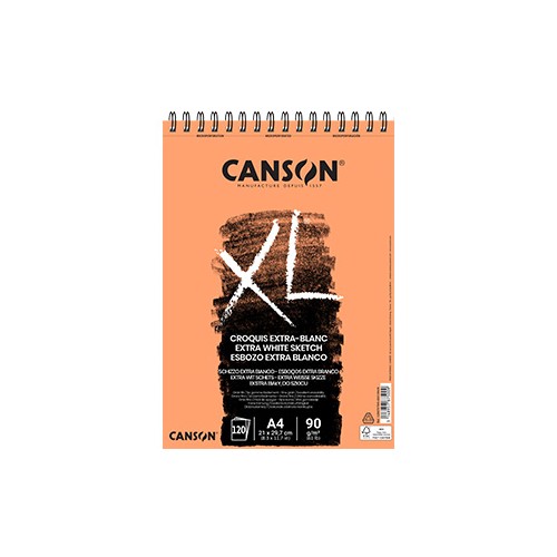 Bloco Espiralado Canson XL Extra Blanc A4 90gr 120 Folhas