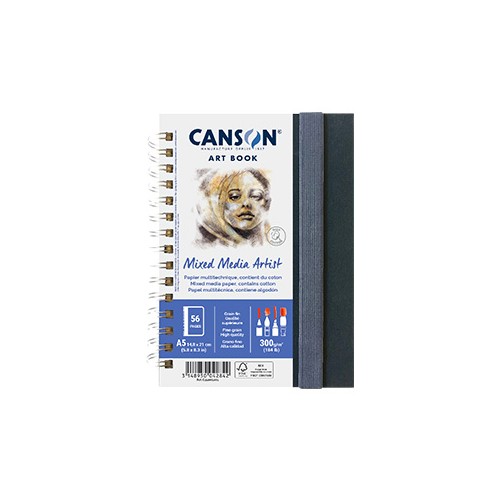 Caderno Canson Artbook Mixed Media Artist A5 300gr 56 Folhas
