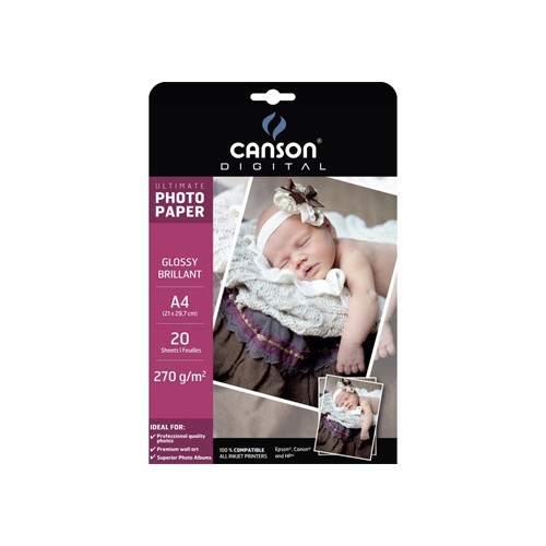 Papel 270gr Fotografico Ultimate Satin A4 para InkJet 20 Folhas