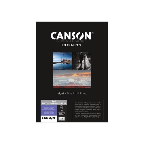 Papel Canson Infinity Rag Photograph Duo A4 100% 220gr 25 Folhas