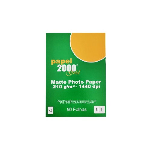 Papel 210gr Fotografico Matte A4 para InkJet 50 Folhas