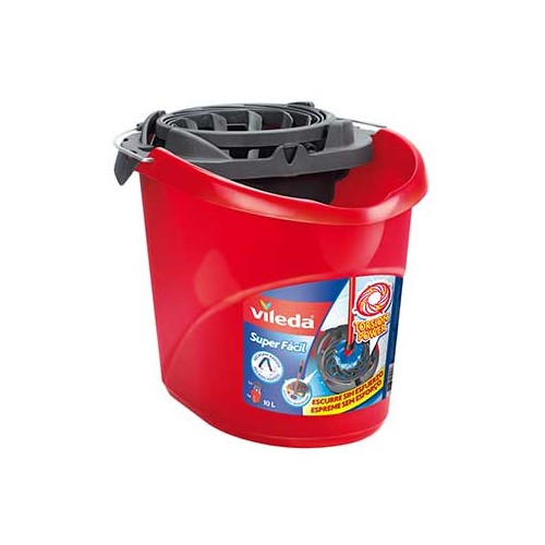 Balde com Espremedor Vileda Super Fácil Vermelho - 1 unidade