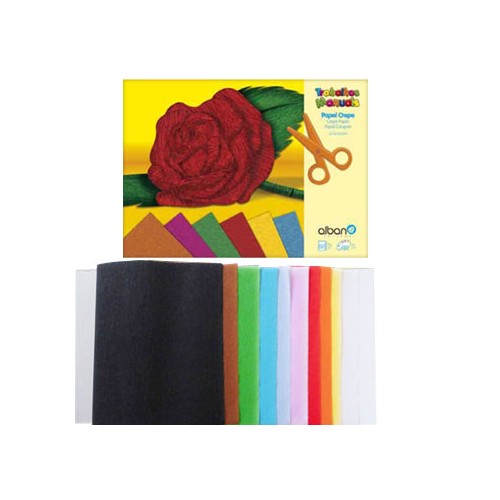Bloco Papel Crepe A4 20 Folhas 240x310mm Cores Sortidas