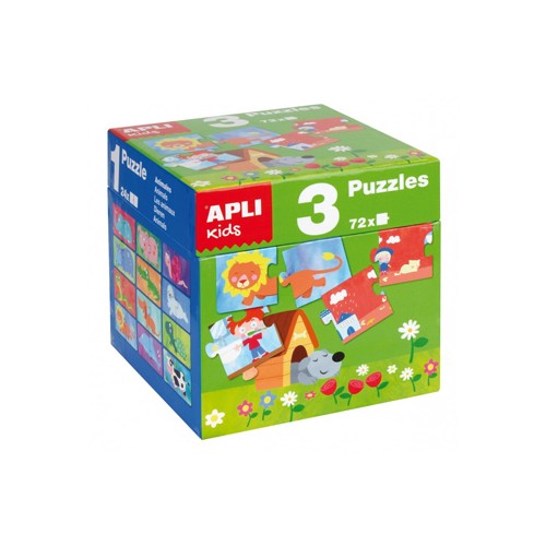 Jogo Puzzle Apli Formato Cubo 3x24 Peças