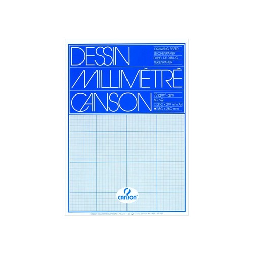 Papel Milimetrico 90gr A4 Canson 50 Folhas