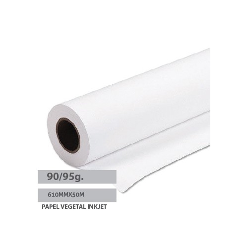Papel Vegetal InkJet 90 / 95gr 610mmx50mts - Pack 1 Rolo