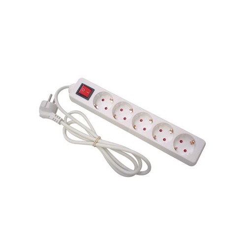 Bloco 5 Tomadas + Interruptor Cabo 1,5mts