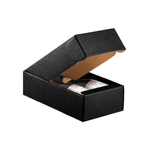 Caixa Cartão para 2 Garrafas Preto 340x185x90mm - 30 unidades