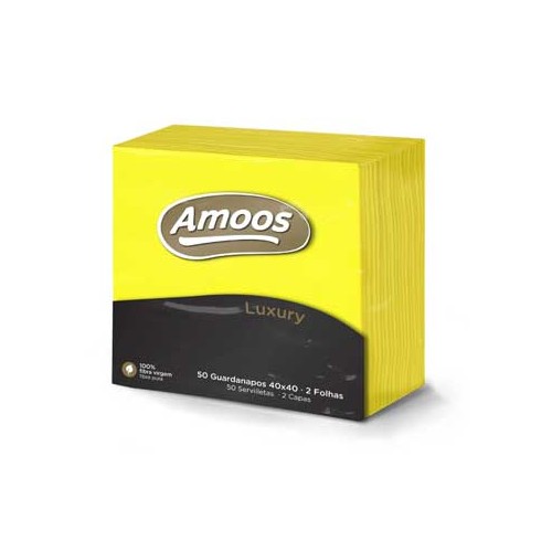 Guardanapos 40x40 2fls Amoos Luxury Amarelo 50 unidades