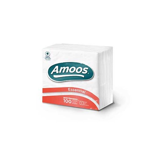 Guardanapos 22x22cm Amoos 2Fls Branco (Maco100) (T622002.4)
