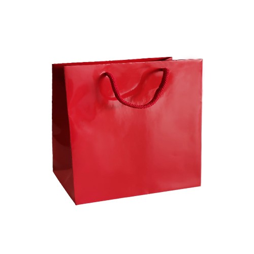 Saco Papel Couché Vermelho 200g 54x13x44cm com Asas Cordão - 10 unidades