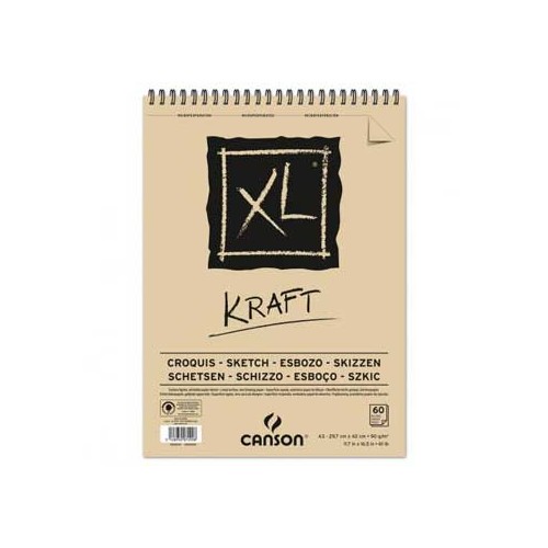 Bloco Espiralado Canson XL Kraft A3 90gr 60 Folhas
