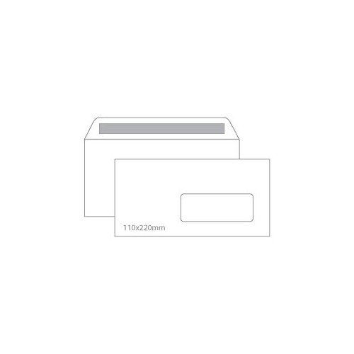 Envelopes 110x220mm DL com Janela Branco 090g Laser 500un