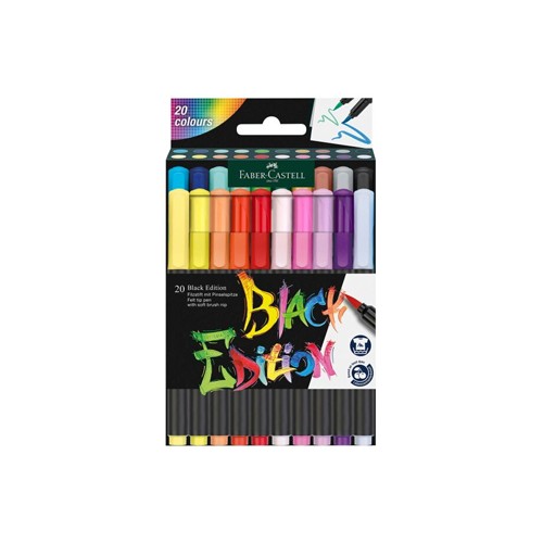 Marcador Feltro Faber Castell Black Edition Ponta Pincel 20x