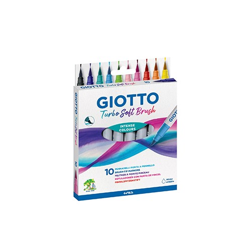Marcador Feltro Aguarelável Giotto Turbo Soft Brush 10 Cores