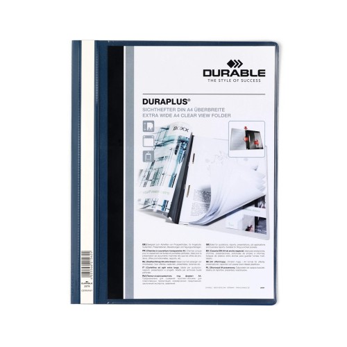 Classificador Capa Transparente Azul A4+ Durable Duraplus 5 unidades