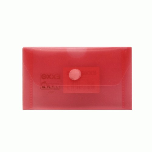 Bolsa Envelope 105x65mm Fecho Velcro Plástico Vermelho - 10 unidades