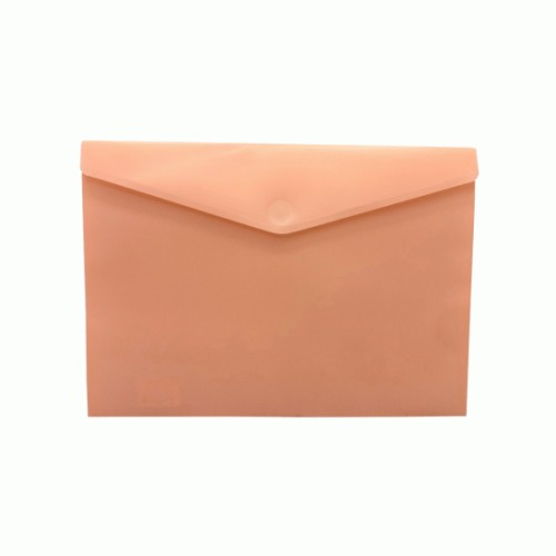 Bolsa Envelope A4 Fecho Velcro Salmão Mate Pastel - 2 unidades