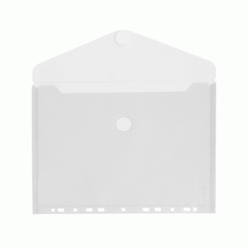 Bolsa Envelope A4 Fecho Velcro Plástico com Furos Transparente - 10 unidades