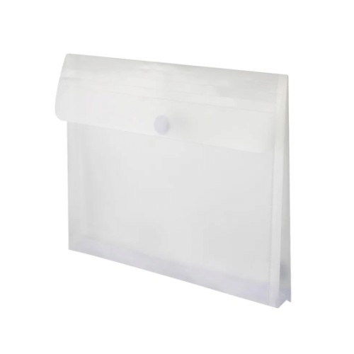 Bolsa Envelope A4 Fecho Velcro Plástico c/Fole Transparente - 10 unidades