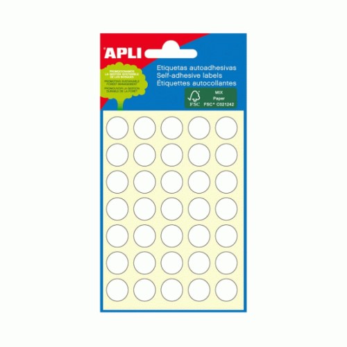 Etiquetas Redondas 13mm Branco Apli 2661 210un