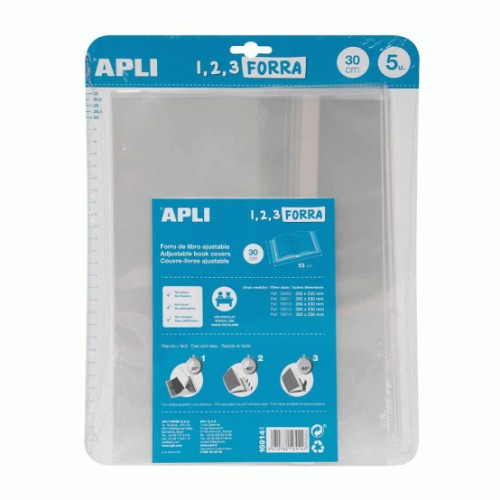 Forra Livros Ajustável 300x530mm 75mic Apli 5un