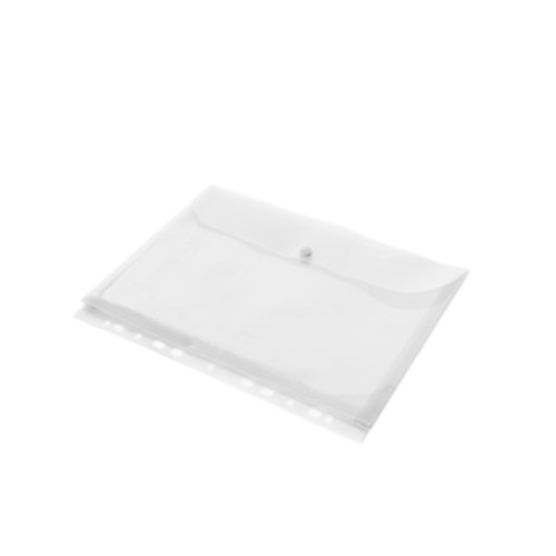 Bolsa Catalogo A4 (micas) c / Fole Fecho Botao Transparente - 6 unidades