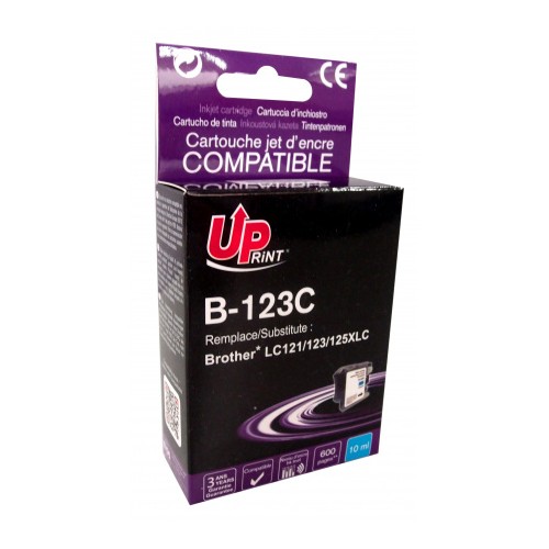 Tinteiro Compatível Uprint para Brother LC123C Azul