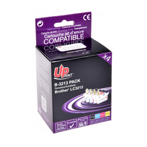 Pack de tinteiros Compatíveis Uprint para Brother LC3213 4 cores