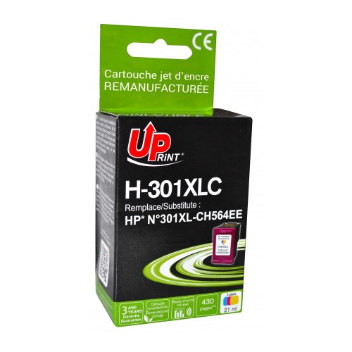 Tinteiro Compatível Uprint para HP 301XL Cores CH564EE