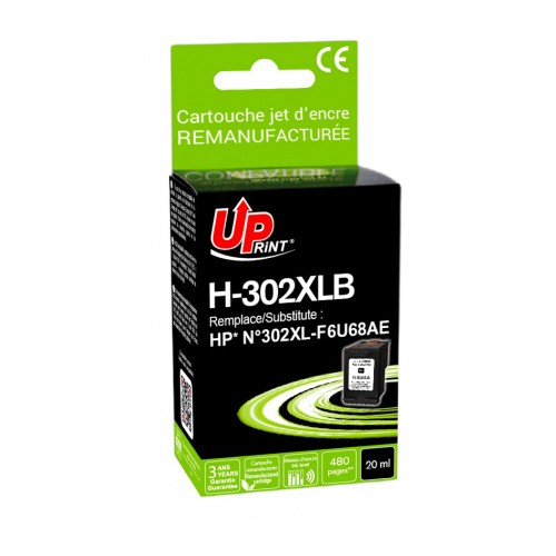 Tinteiro Compatível Uprint para HP 302XL Preto F6U68AE