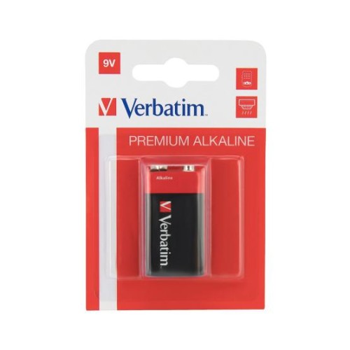 Pilhas 6LR61 Alcalinas 9V 500mAh Verbatim 49924