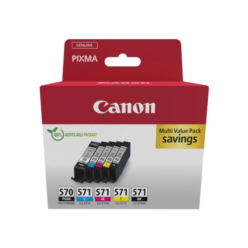 Pack Tinteiros Canon 570/ 571 Preto / 4 Cores 0372C006