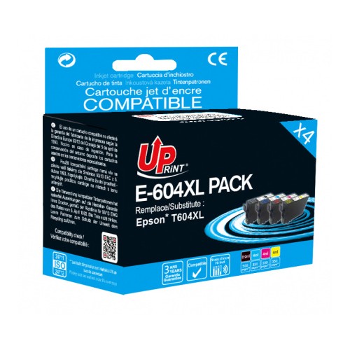Pack Tinteiros Compatíveis UPrint para Epson 604XL 4 Cores C13T10H64010