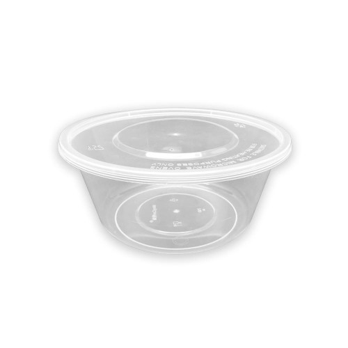 Embalagem Redonda Alimentar 500ml PP comTampa 50 unidades