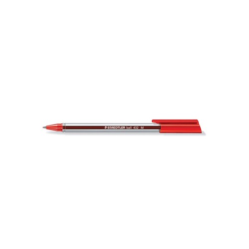 Esferografica Staedtler Ball 432M 0.45MM Cristal Vermelha - 2 unidades
